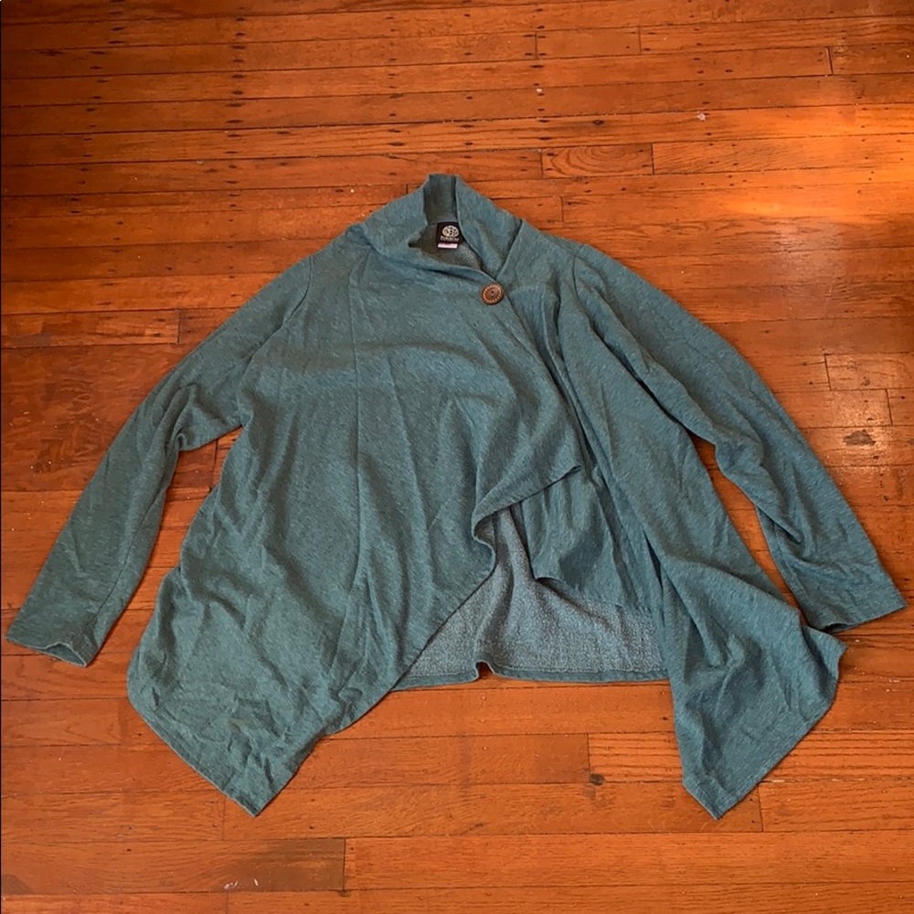 Bobeau Heather green asymmetrical top